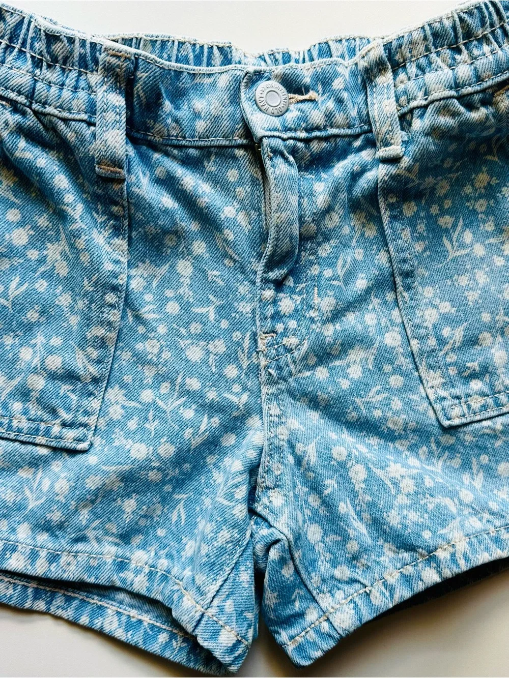 Old Navy Light Blue Floral Denim Girls Shorts
